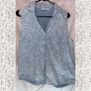 Paisley Sleeveless Denim Top
